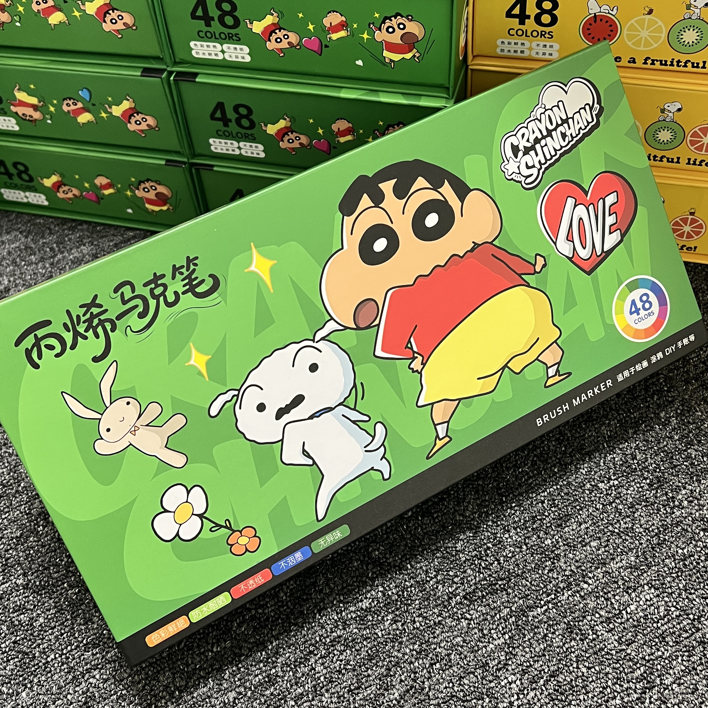 【阿达】48色正版联名马克笔蜡笔小新史努比