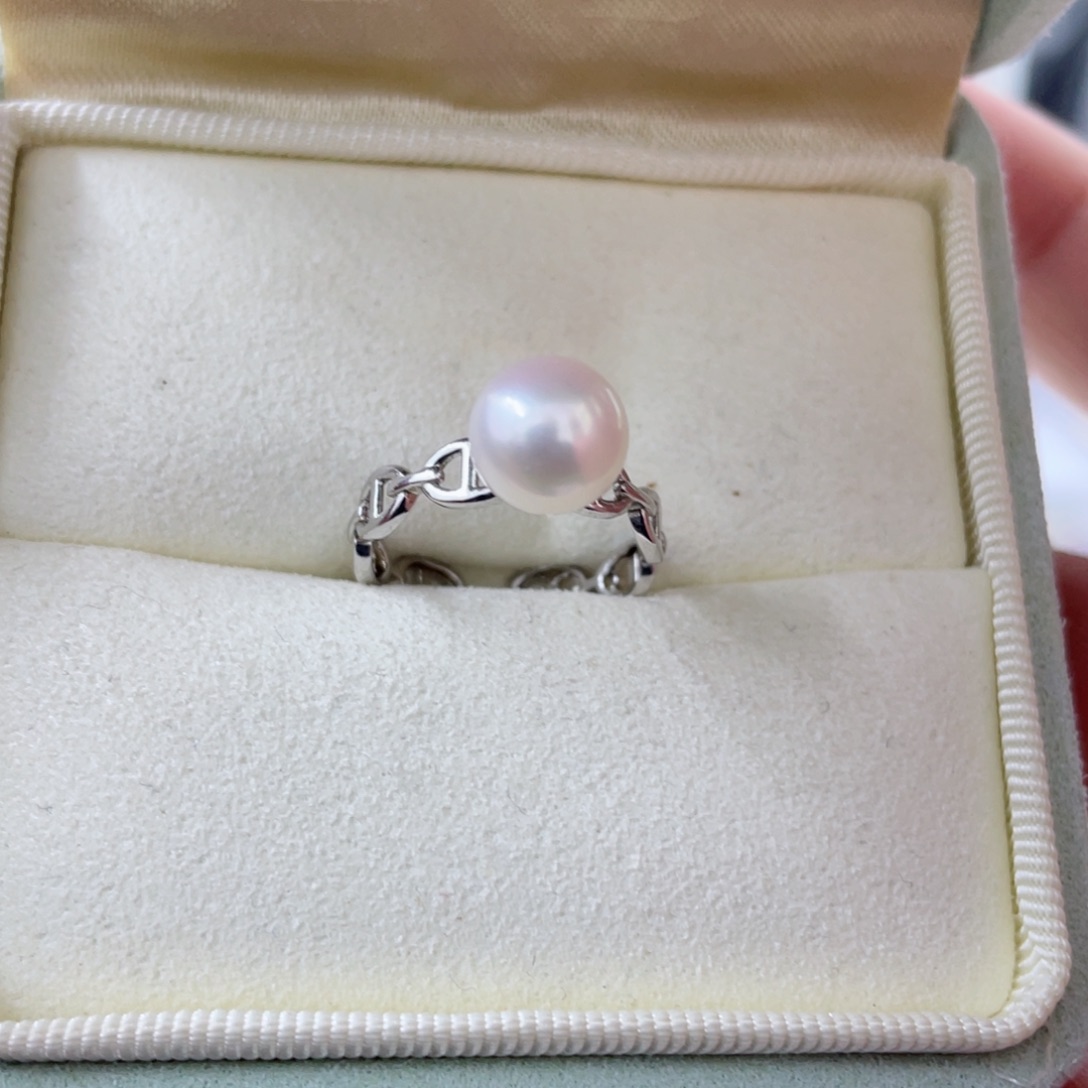 海水珍珠戒指银S925镶嵌