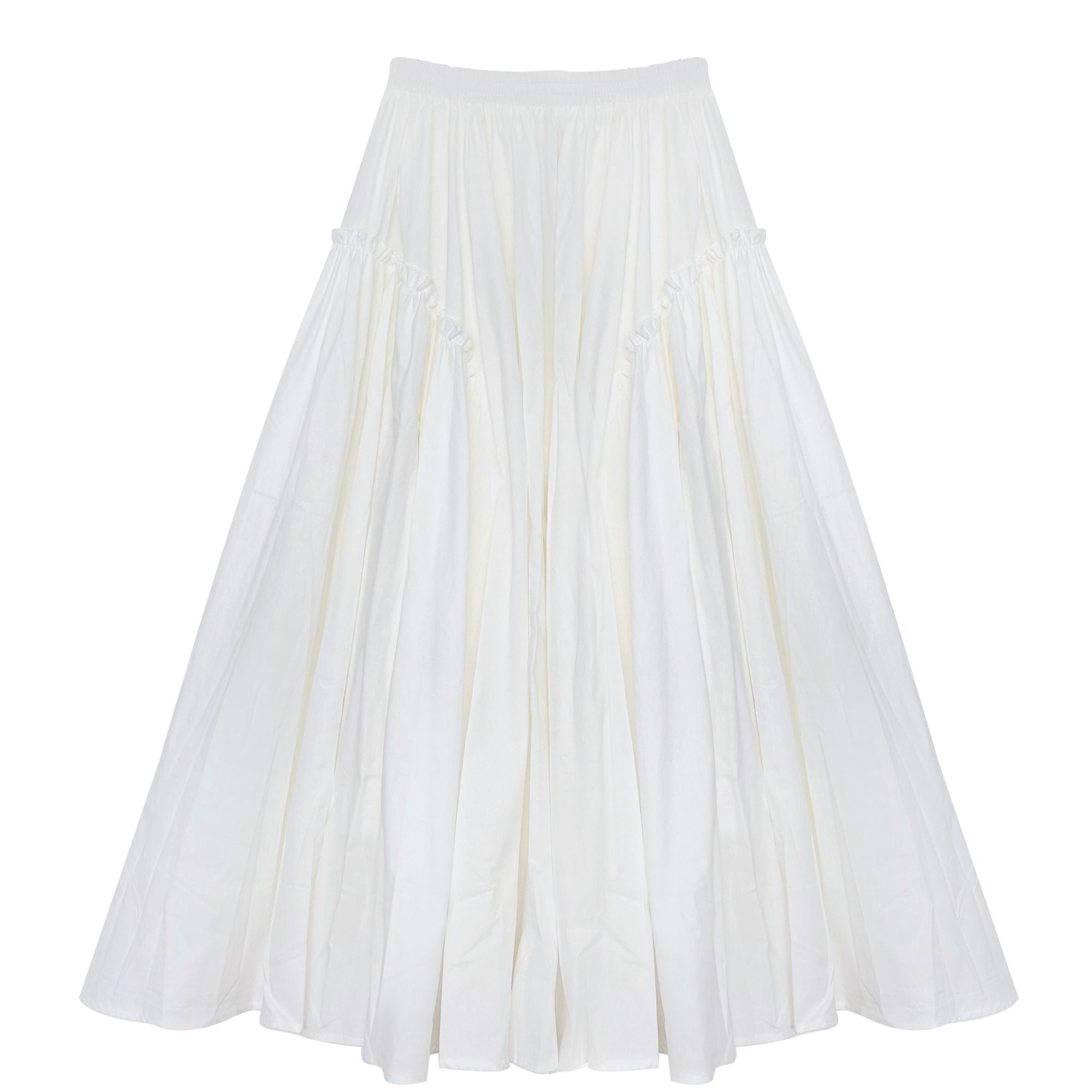 半身裙时尚百搭百褶裙半裙女装显瘦白色休闲女士A字梭织大摆长款