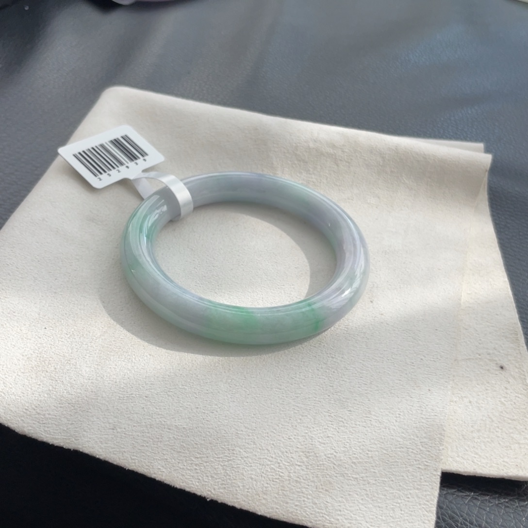 翡翠未镶嵌手镯纹54圆条