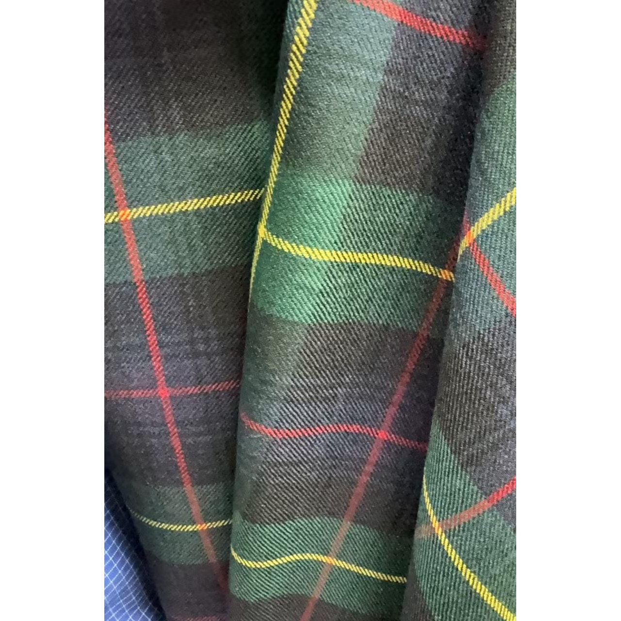 1111每米立省171元6.2折 G&CC羊毛面料 蓝绿格纹夹克外套布