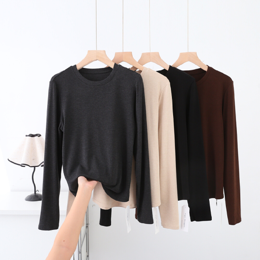 6080新款圆领净版羊绒打底衫（衣长59左右）