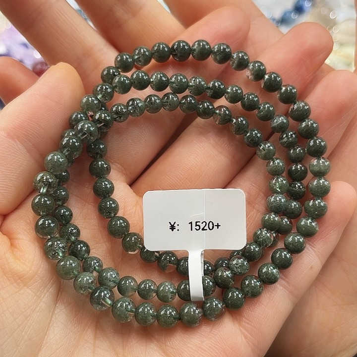 手链未镶嵌水晶绿幽灵多圈5.6mm