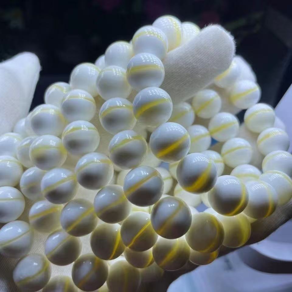 非金属仿珍珠手链 海南金丝贝壳手链玉化手串男女饰品情侣礼物