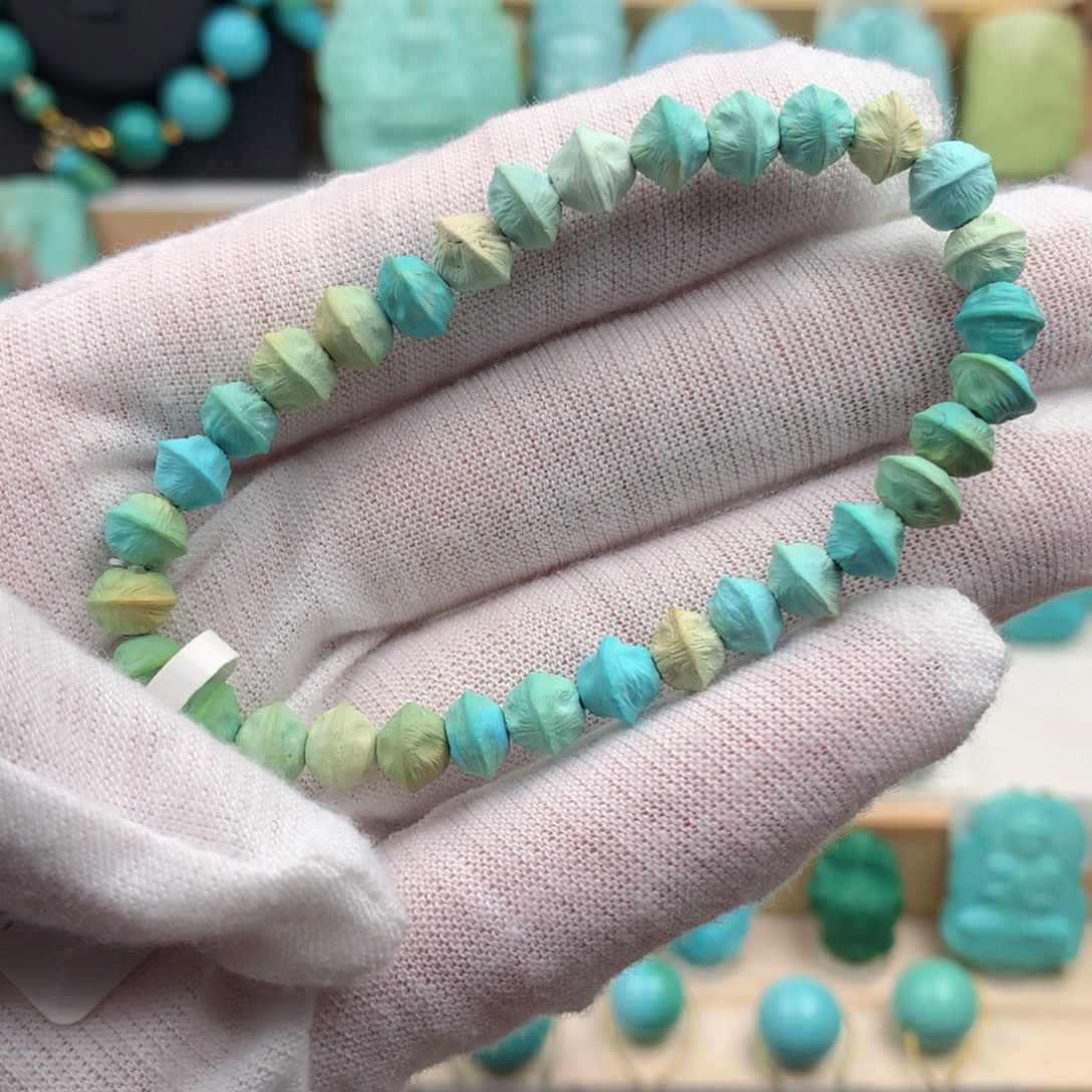 未镶嵌绿松石珠宝奇石7.3mm