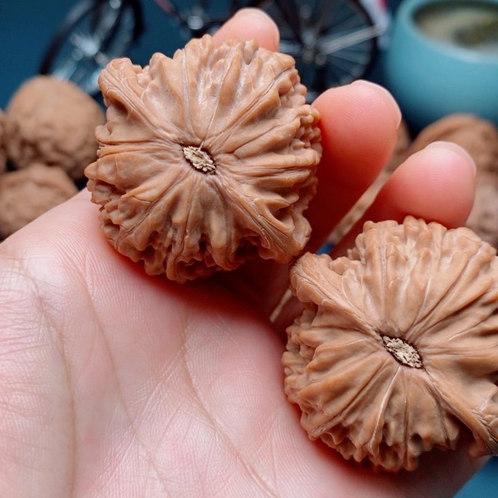 账***空文玩核桃把件磨盘42全品