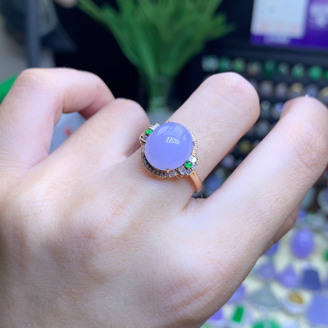 翡翠颈饰18K金镶嵌天然