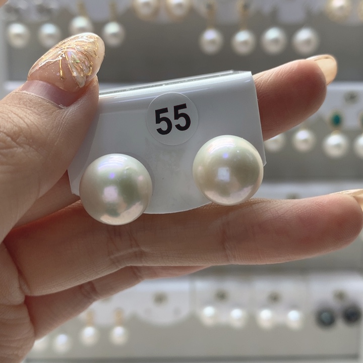 淡水珍珠耳饰银S925镶嵌