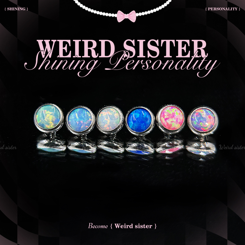 钛合金耳饰 【直播浮力专项】平底澳宝0.9牙钛合金耳钉内螺纹防过敏