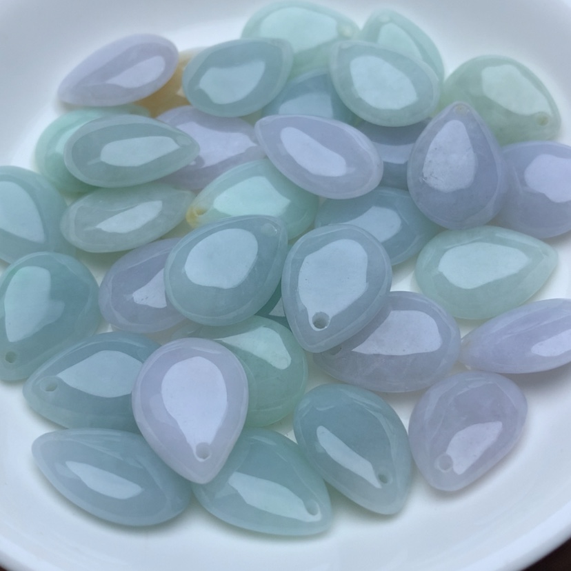 【闪购商品】翡翠手链未镶嵌卡13*18冰紫绿水滴3颗