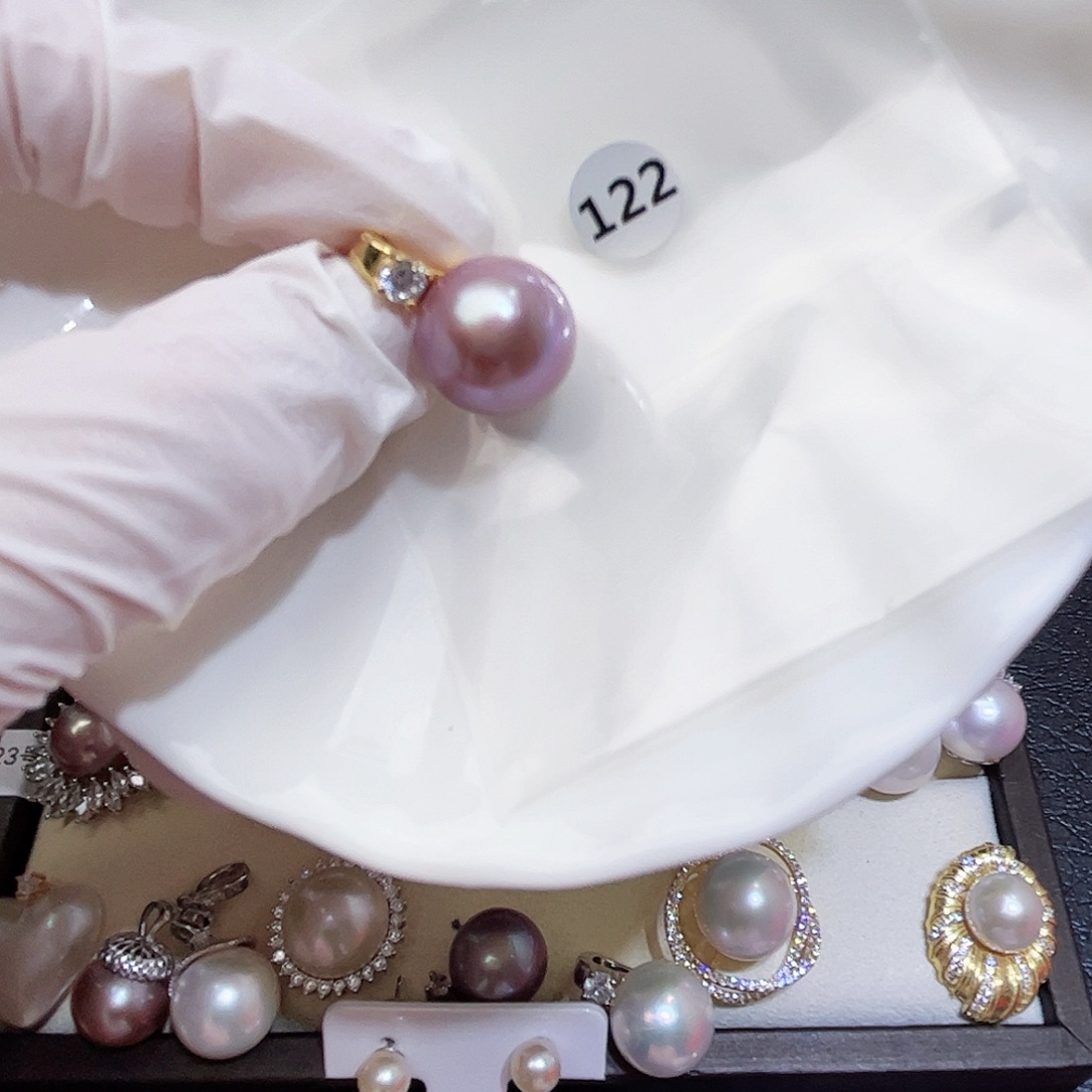 耳饰淡水珍珠银S925镶嵌