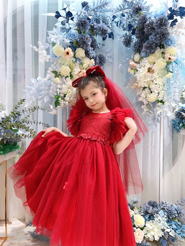 夏季女童走秀洋气儿童连衣裙宝宝公主裙演出小女孩39889