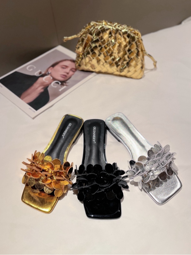 【高端原创欧货】2511-158夏季新品小圆片真皮女鞋