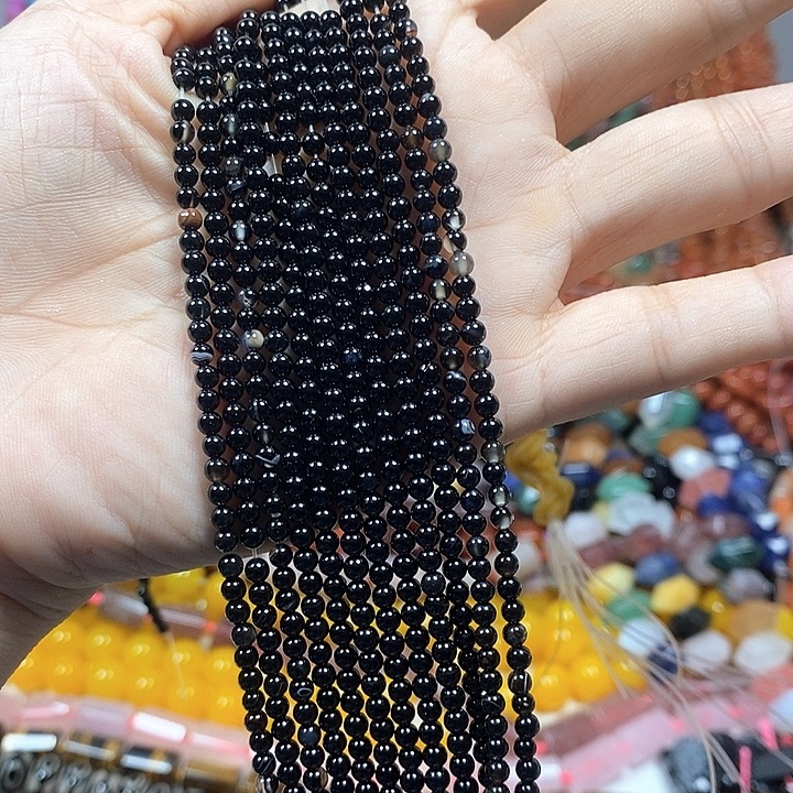玛瑙/玉髓未镶嵌珠宝半成品3条玛瑙卡3mm
