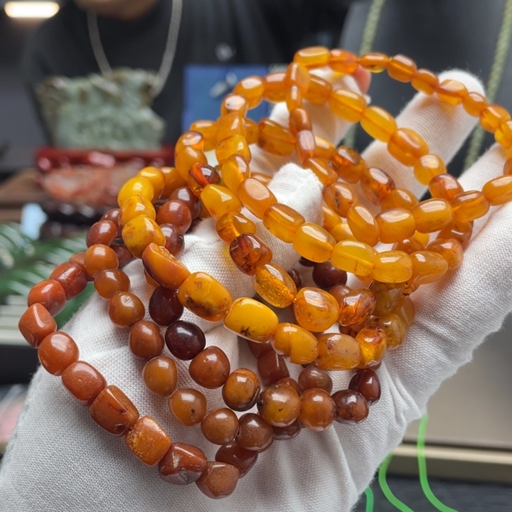 琥珀未镶嵌手链单圈手链