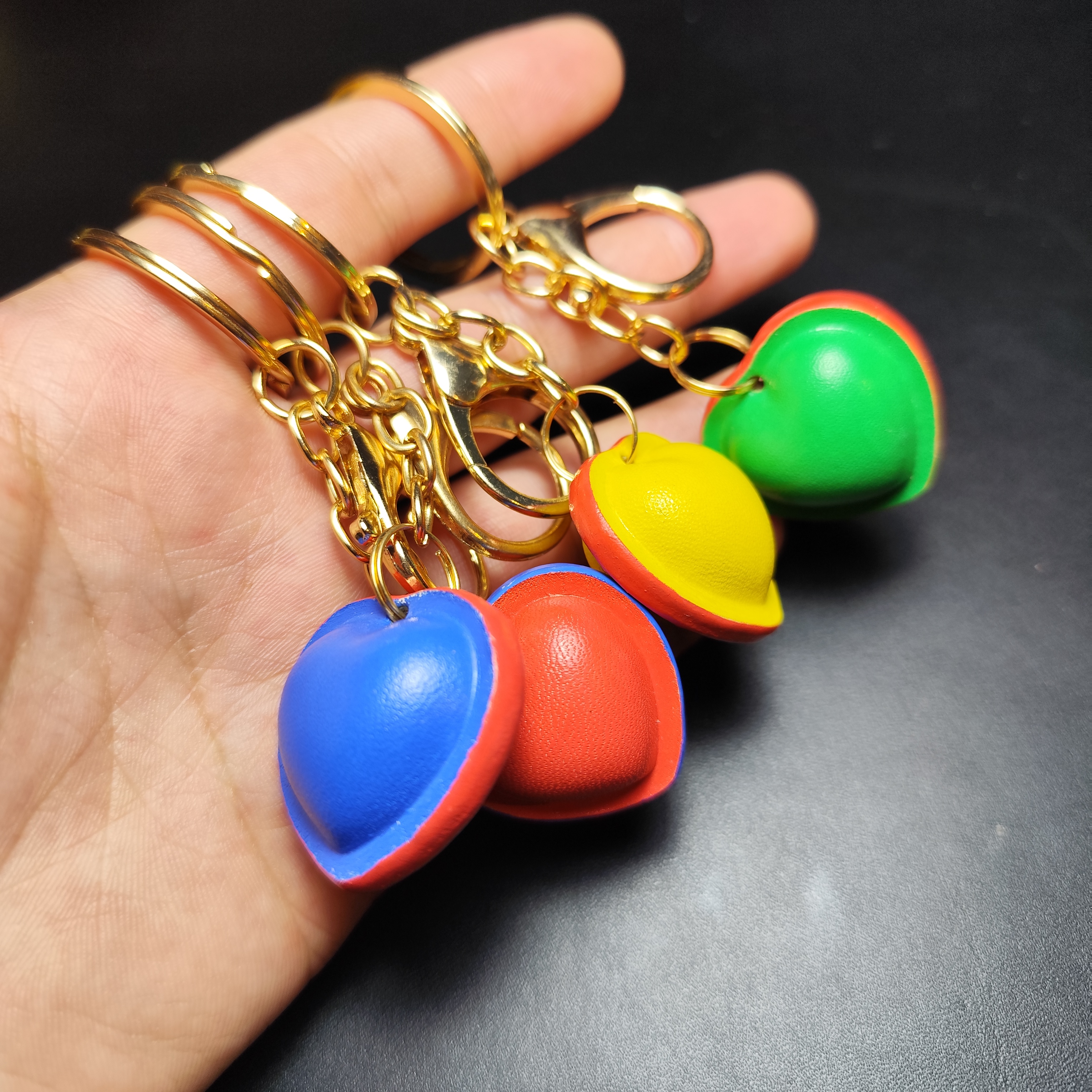 时尚真皮立体爱心钥匙扣女生包包挂件可爱心形挂饰