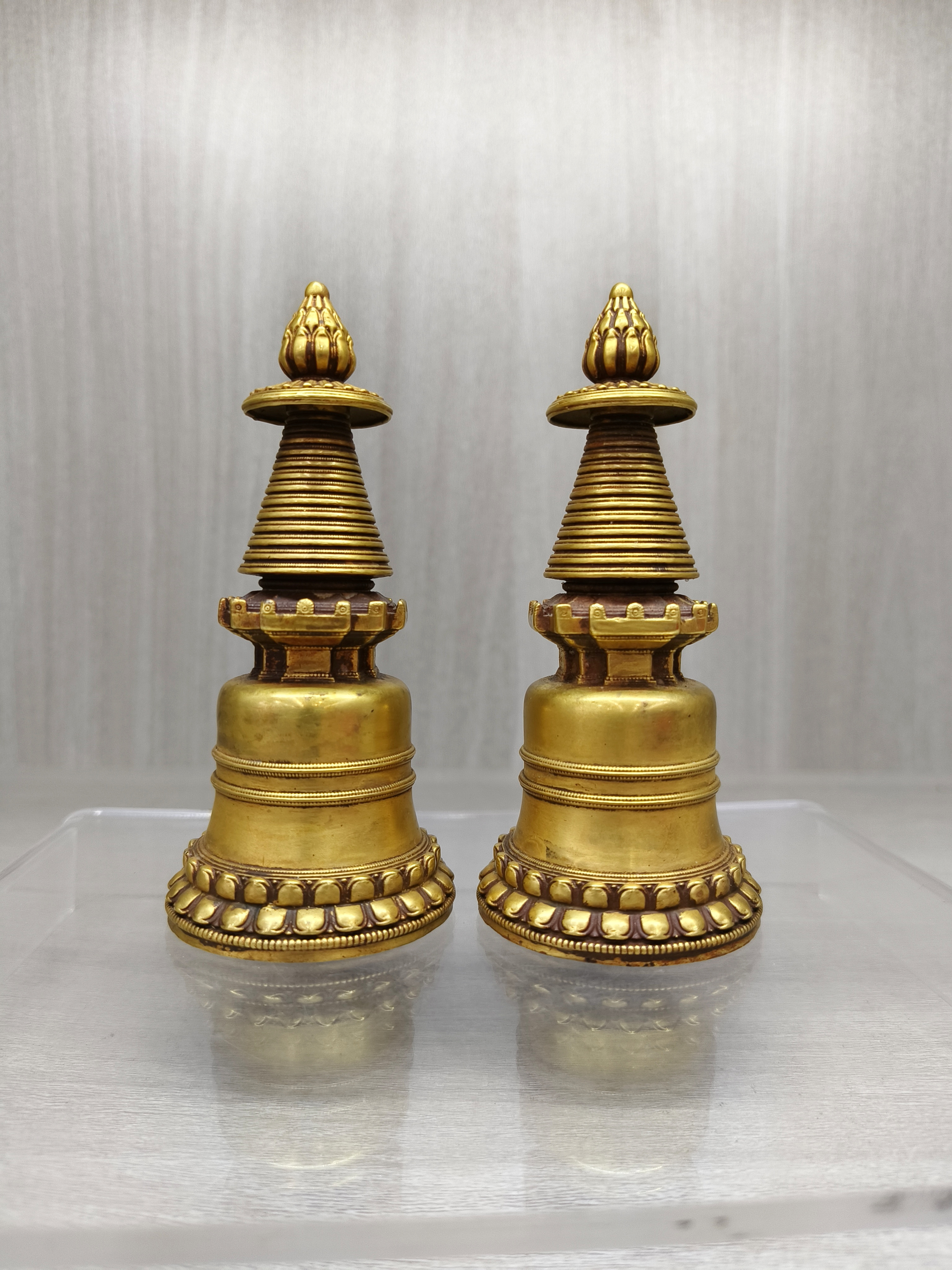 精铸紫铜鎏金噶当塔 高12cm（一个）