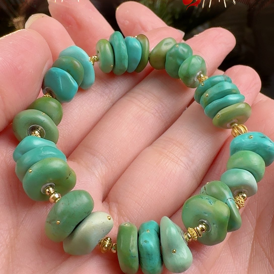 绿松石珠宝奇石18K金镶嵌朝*椒