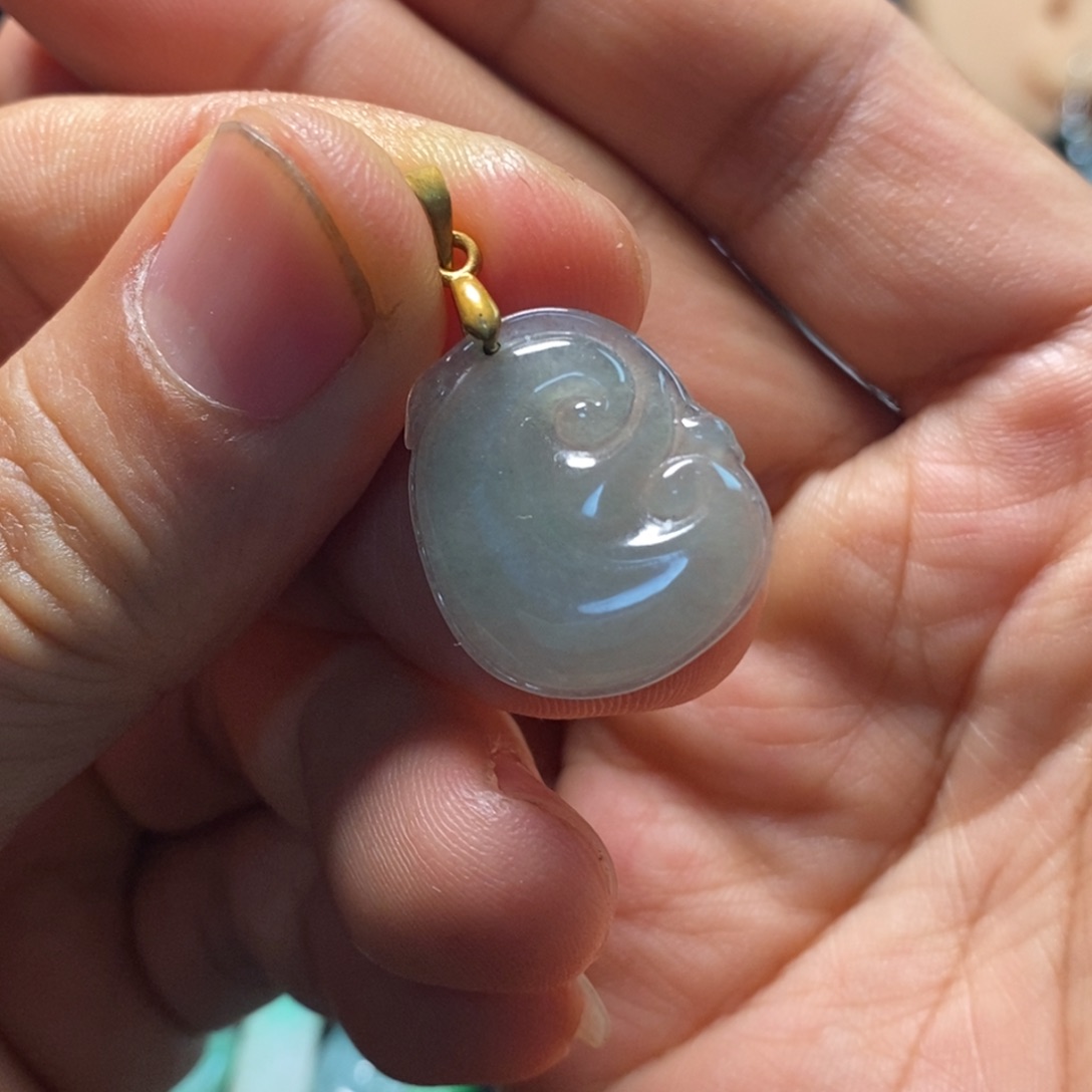 翡翠未镶嵌颈饰天然缅甸翡翠A货冰如意吊坠