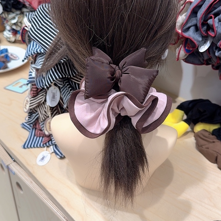 咖色充棉粉色发圈