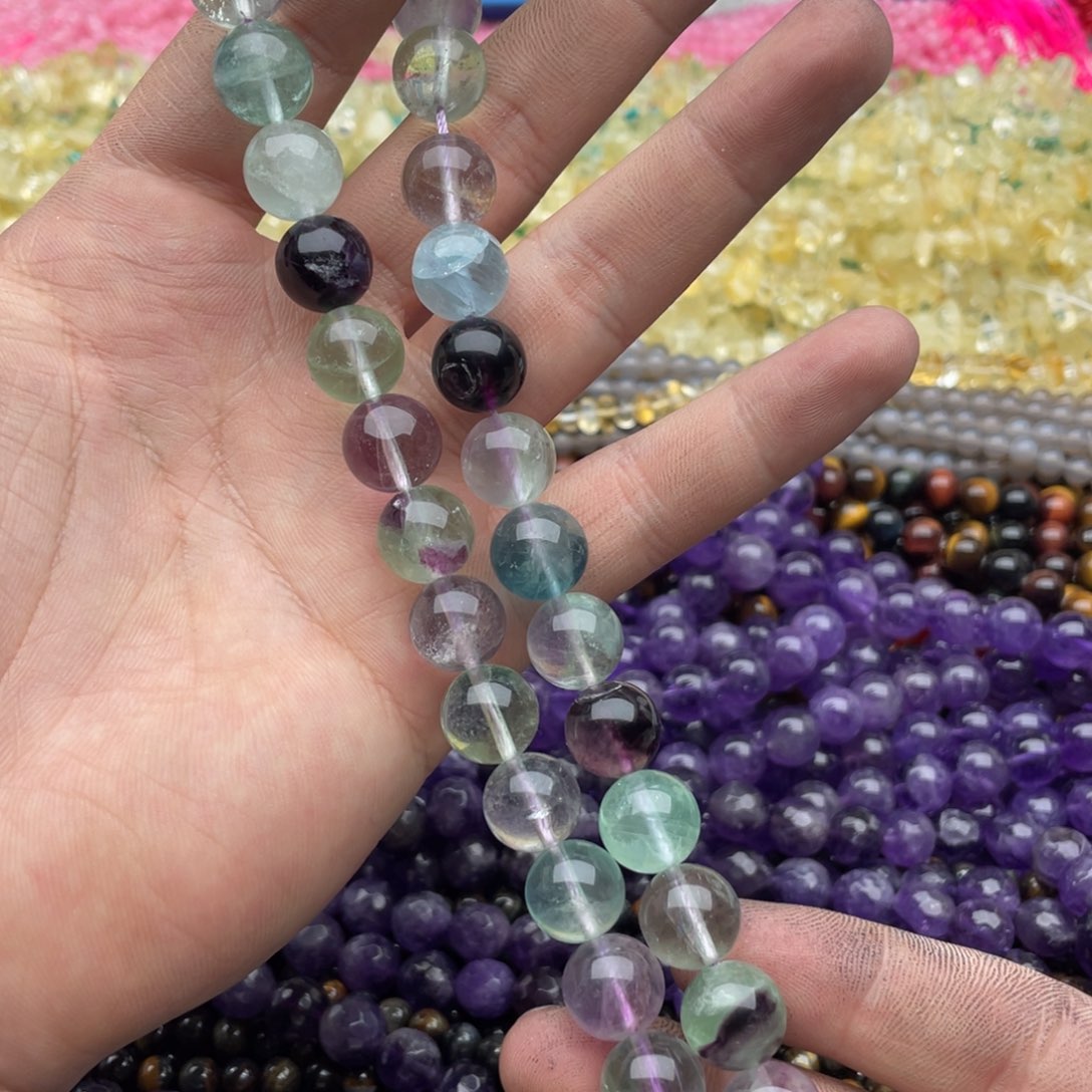 玛瑙/玉髓珠宝半成品未镶嵌一条装卡12mm莹石圆珠