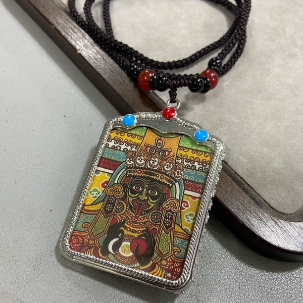 铁合金吊坠 A473藏风唐卡项链手工编织民族风