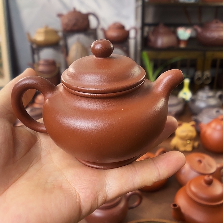 茶壶紫砂掇只 小红泥 半手 100cc