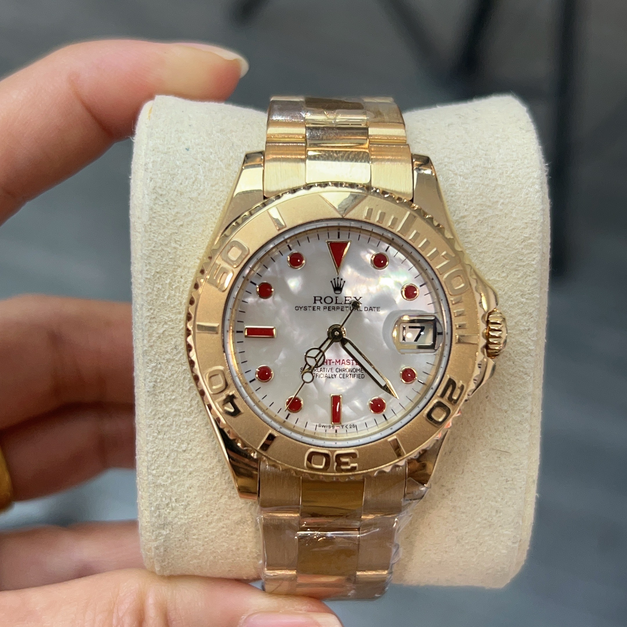 99新 Rolex/劳力士 小橘/贝母游艇/35mm/自动机械/单表原盘翻写色