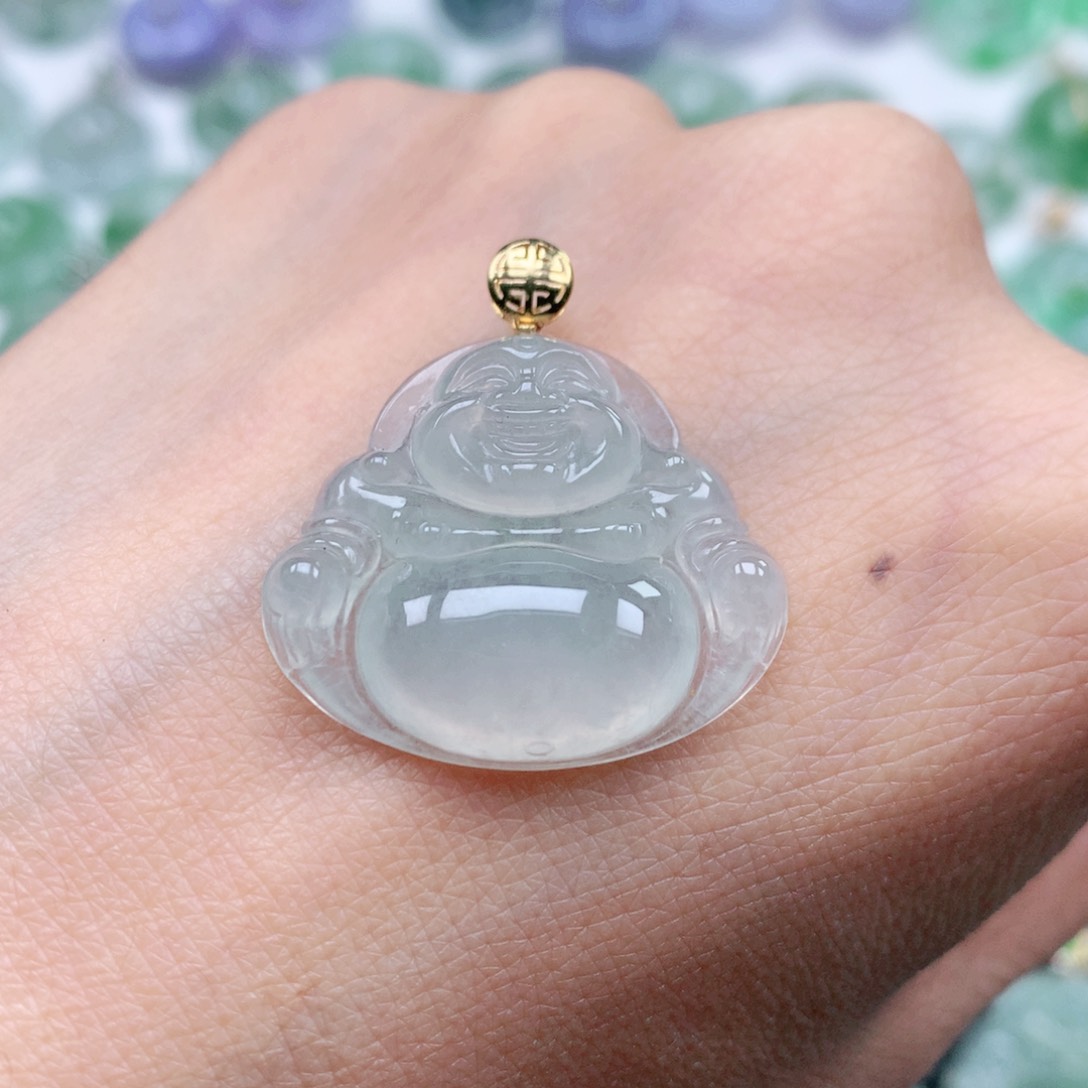 翡翠吊坠(不含链)18K金镶嵌C****.