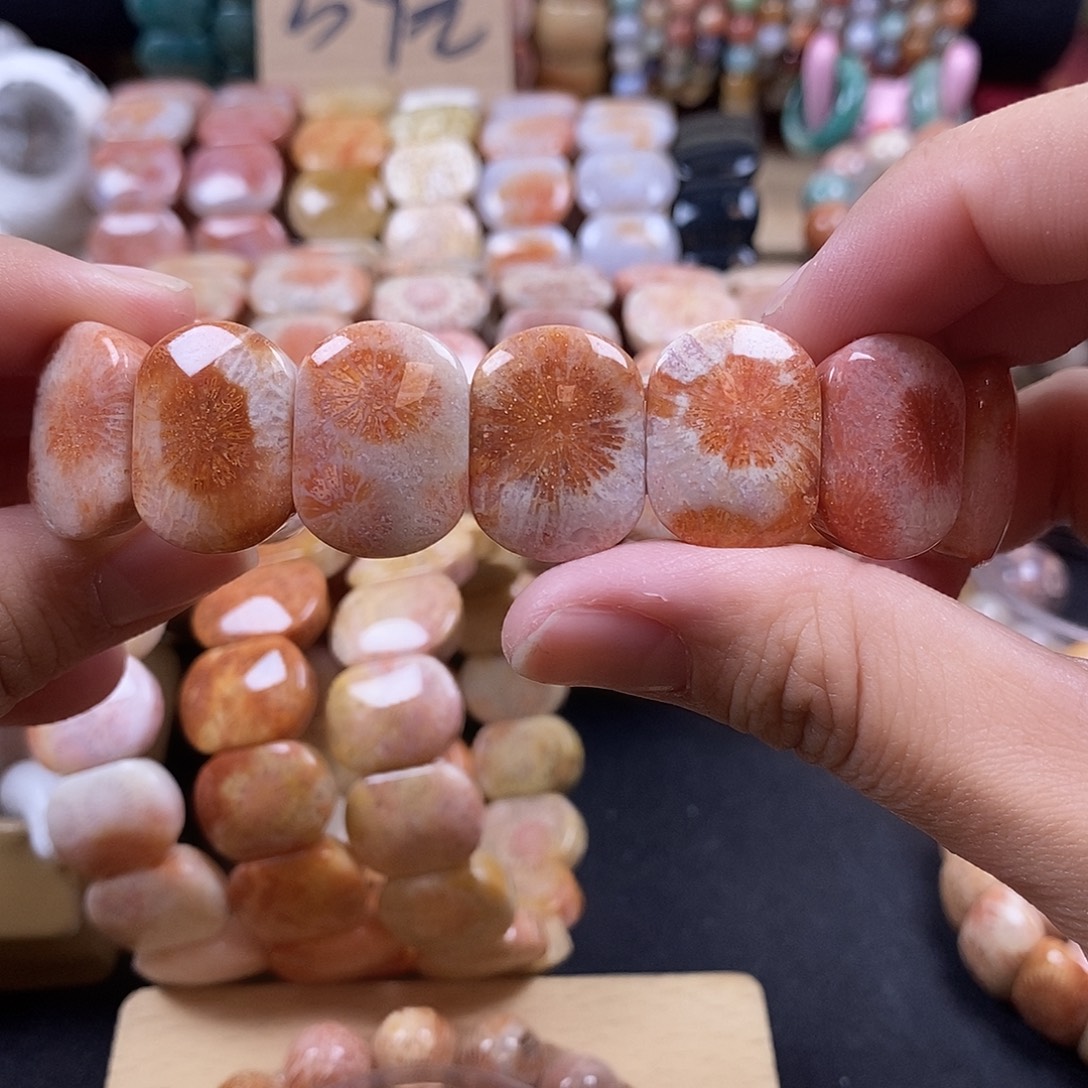硅化珊瑚（珊瑚玉）未镶嵌手牌 上新 8
