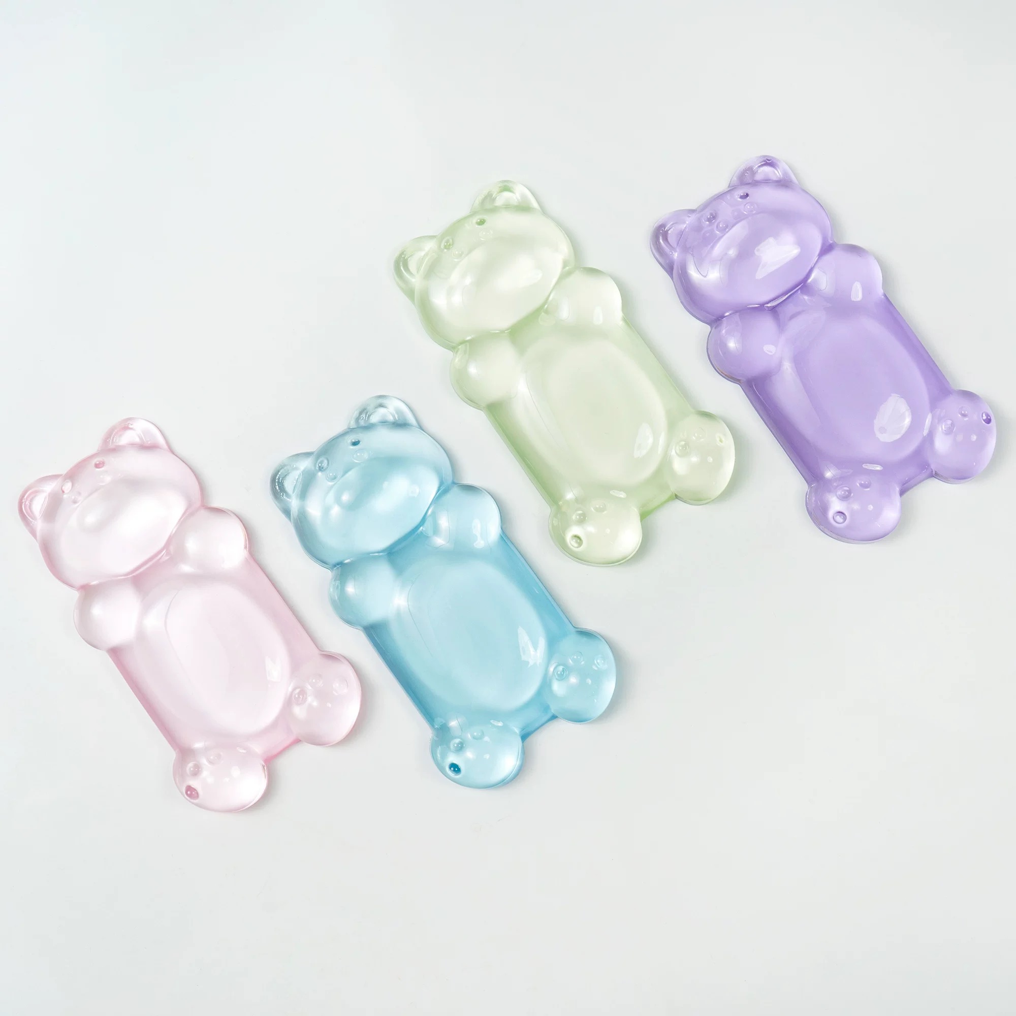 机械键盘透明硅胶小熊手托鼠标垫男女生办公冰凉防滑护腕垫掌托