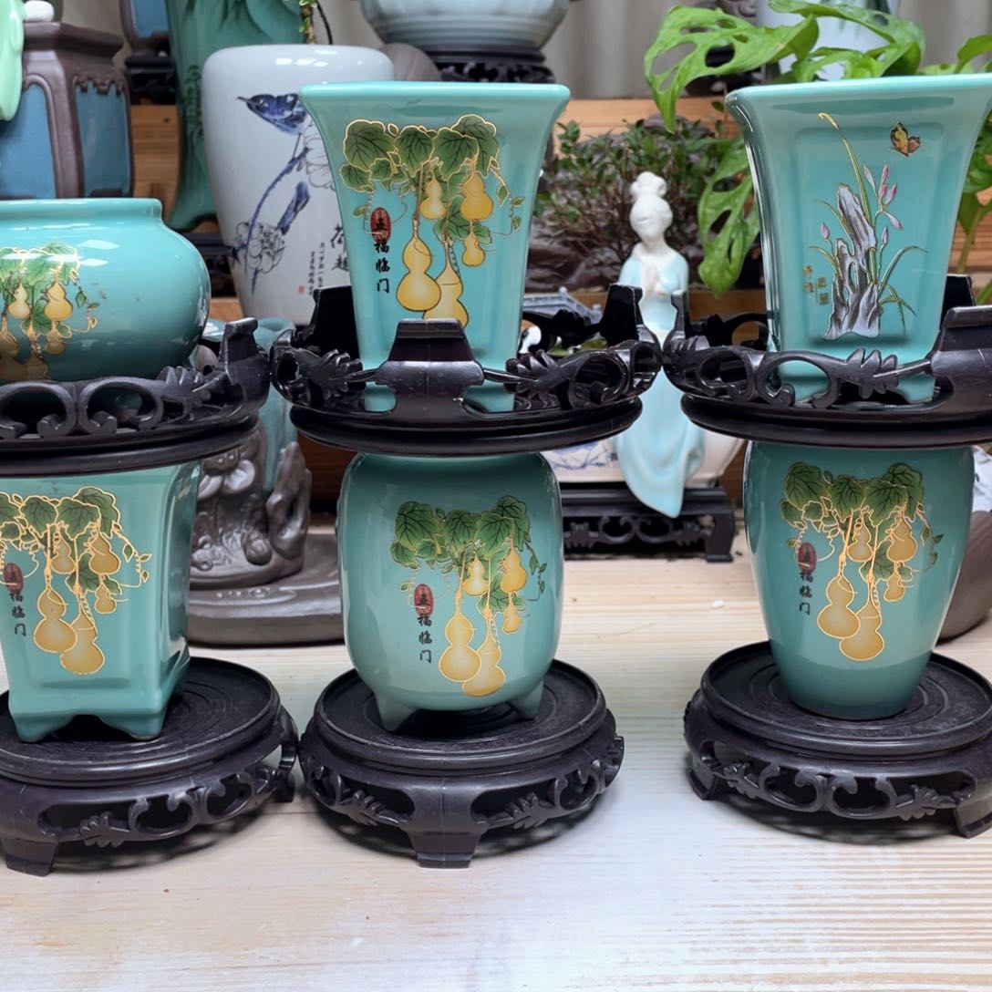 紫砂花盆陶瓷艺术花盆陶瓷