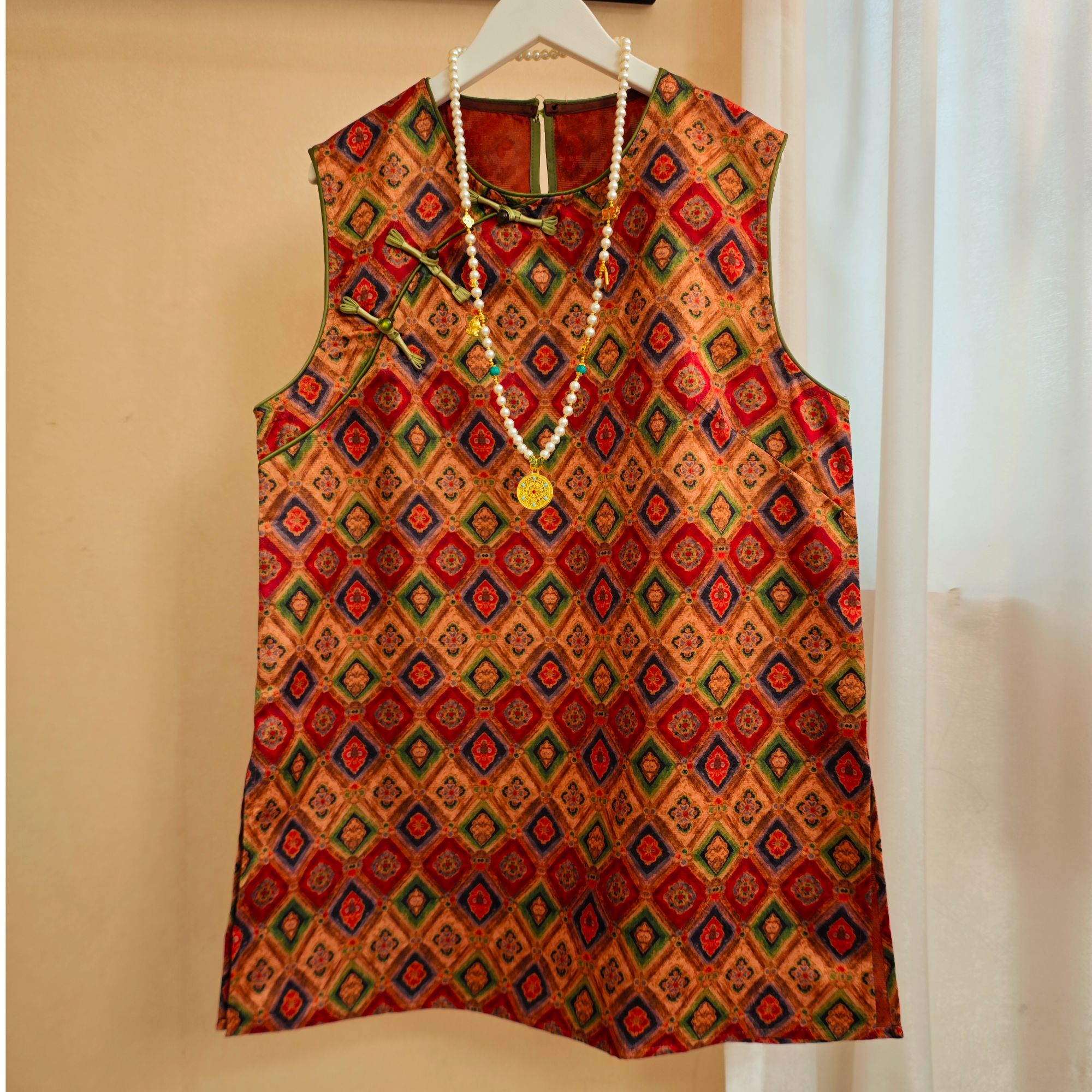 【金菱】2025夏季新款奥黛风改良短袖旗袍-FMR