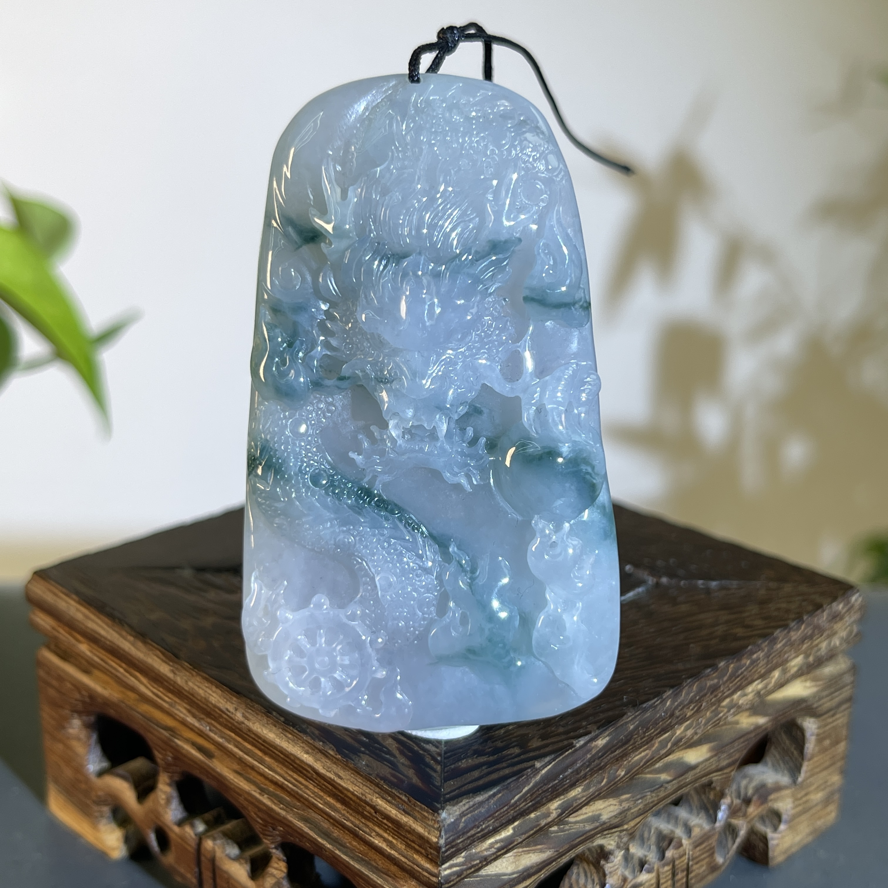 JGB21-167  天然缅甸A货翡翠  龙牌