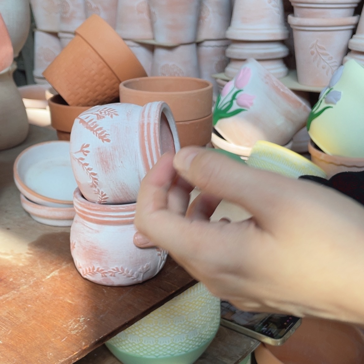 【闪购商品】红陶复古树叶糖罐9-9两个