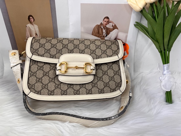 95新 GUCCI/古驰 古驰b1340马鞍单肩包中号1955