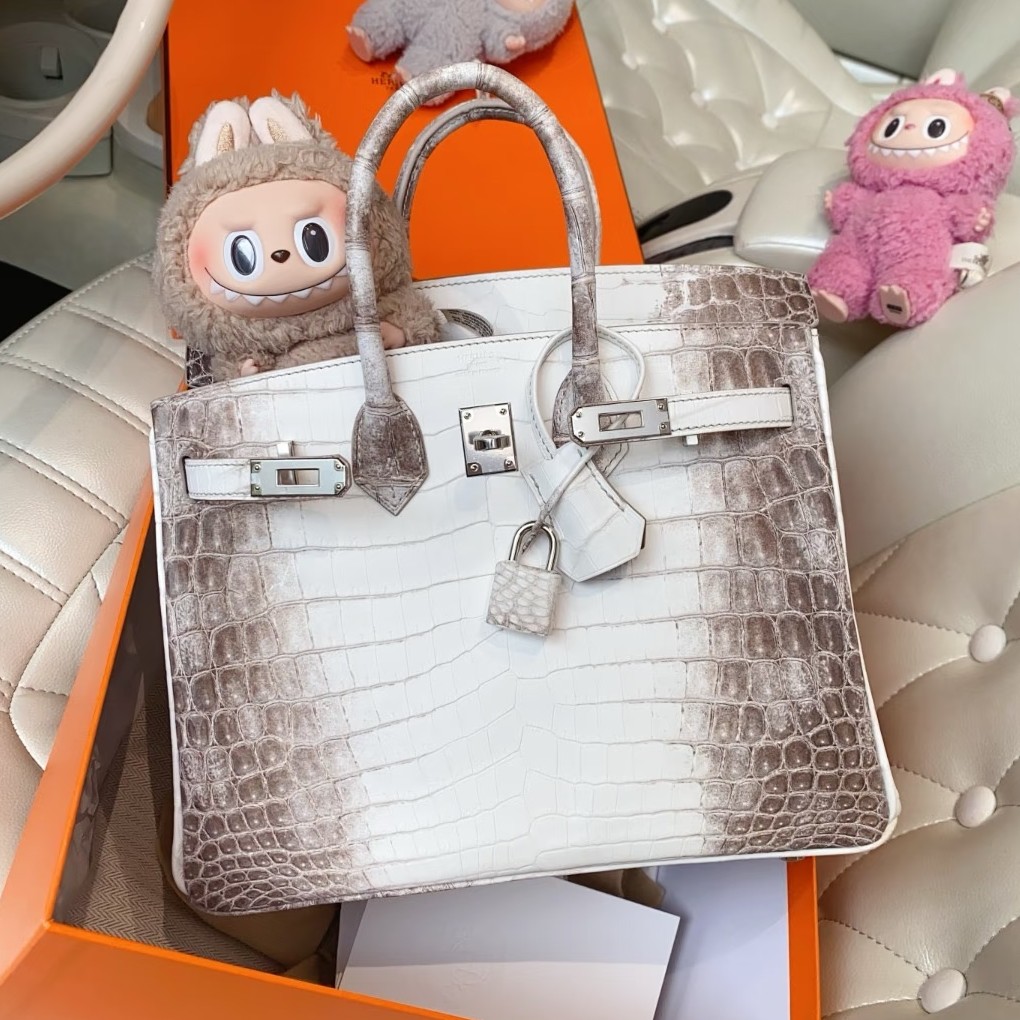 99新 Hermes/爱马仕 lina/T刻爱马仕喜马拉雅鳄鱼皮bk25铂金包