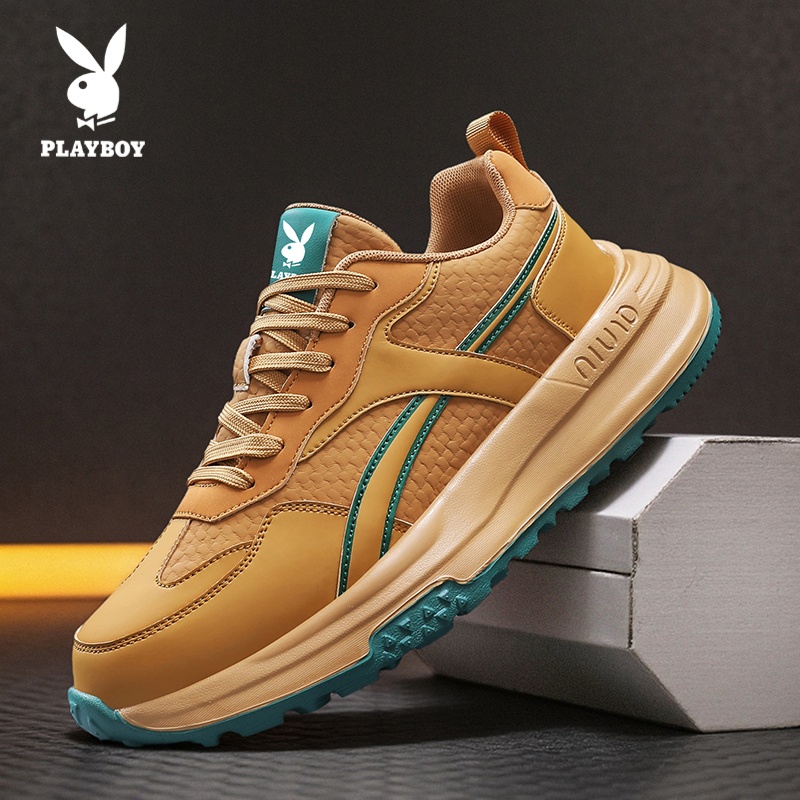 PLAYBOY/花花公子跑步鞋2025新款男士百搭厚底时尚休闲阿甘运动鞋