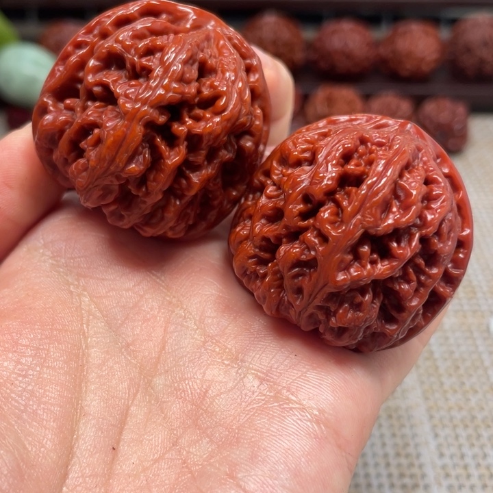 桃核把件粗筋文玩核桃40