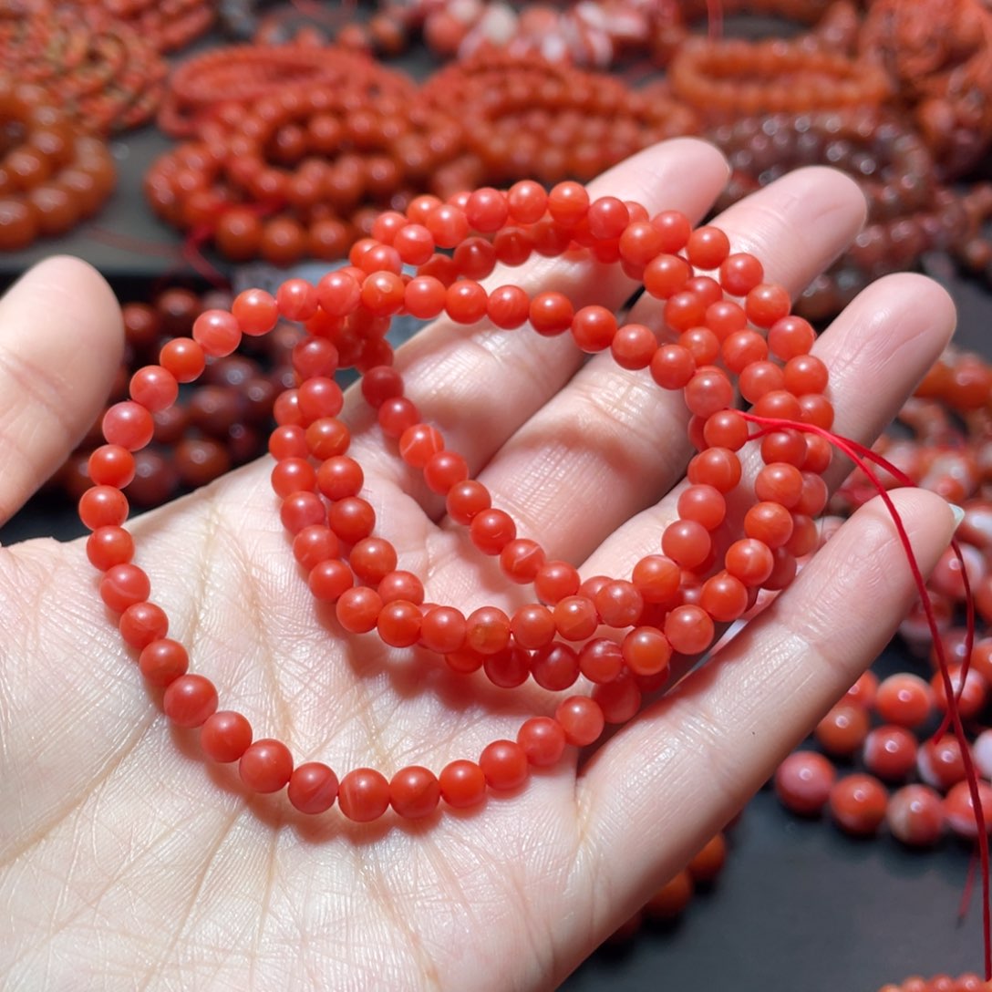 南红玛瑙手链未镶嵌