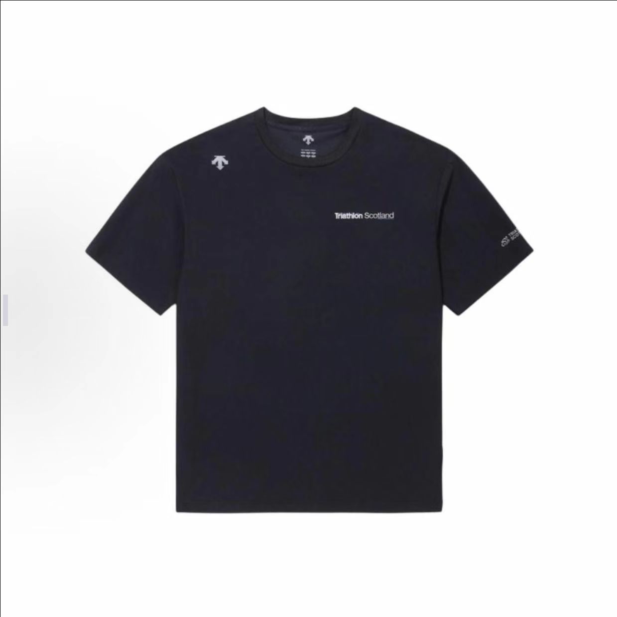 迪桑特DESCENTE 纯色印花图案圆领套头休闲透气速干短袖T恤ITS55