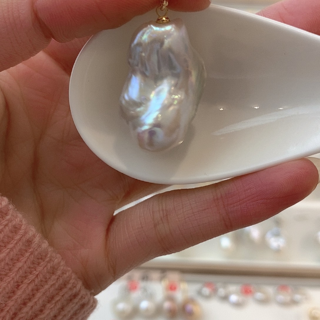 淡水珍珠颈饰银S925镶嵌天**草