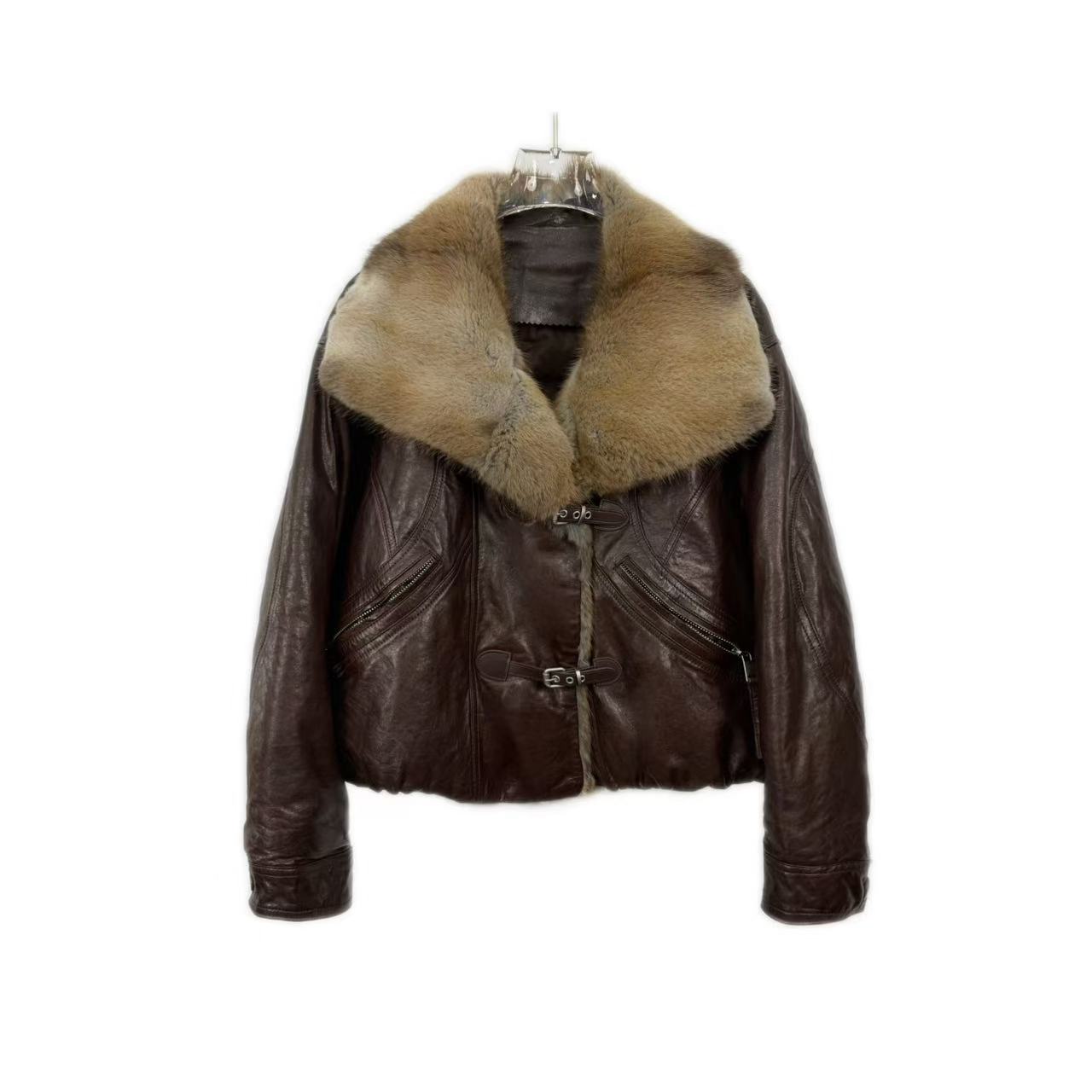 油蜡绵羊皮 青根貂女款短款时尚女士真皮加厚冬季99115