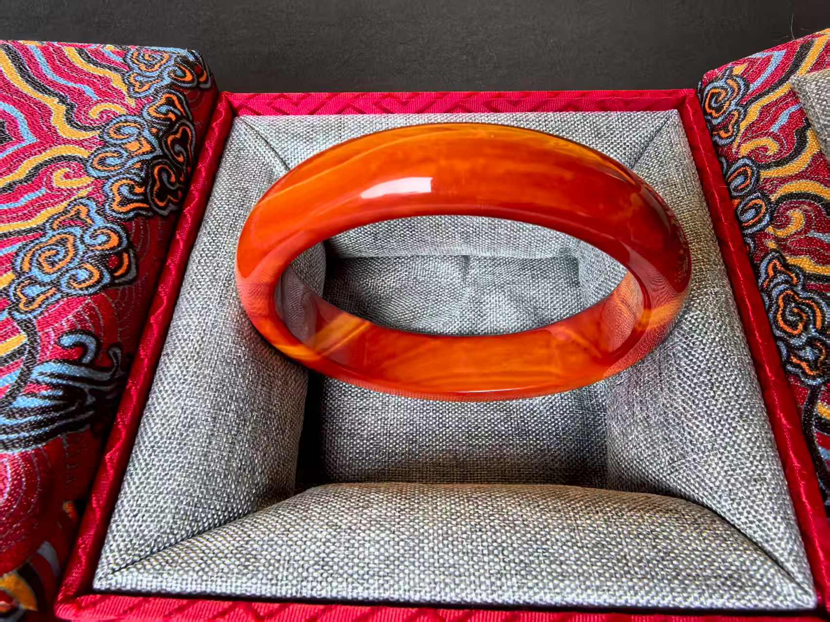 非金属珐琅手链 战国红手镯手链