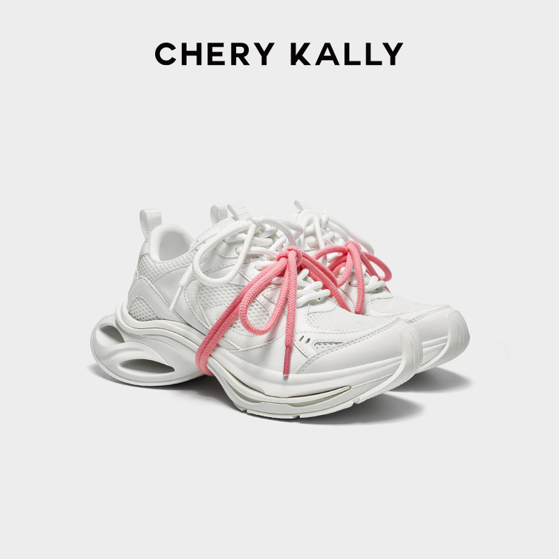 CHERY KALLY女士真皮运动鞋老爹鞋潮流潮鞋增高系带厚底961LD5111