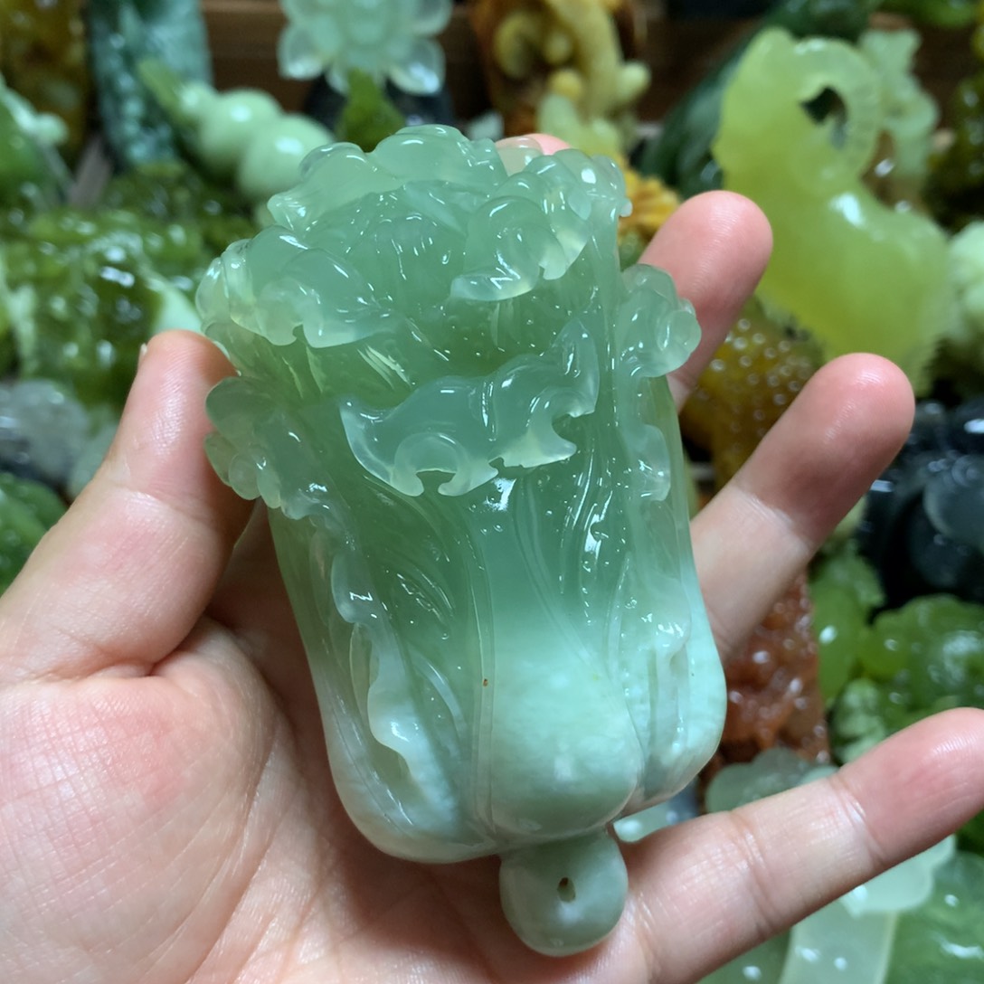 岫玉未镶嵌手把手把