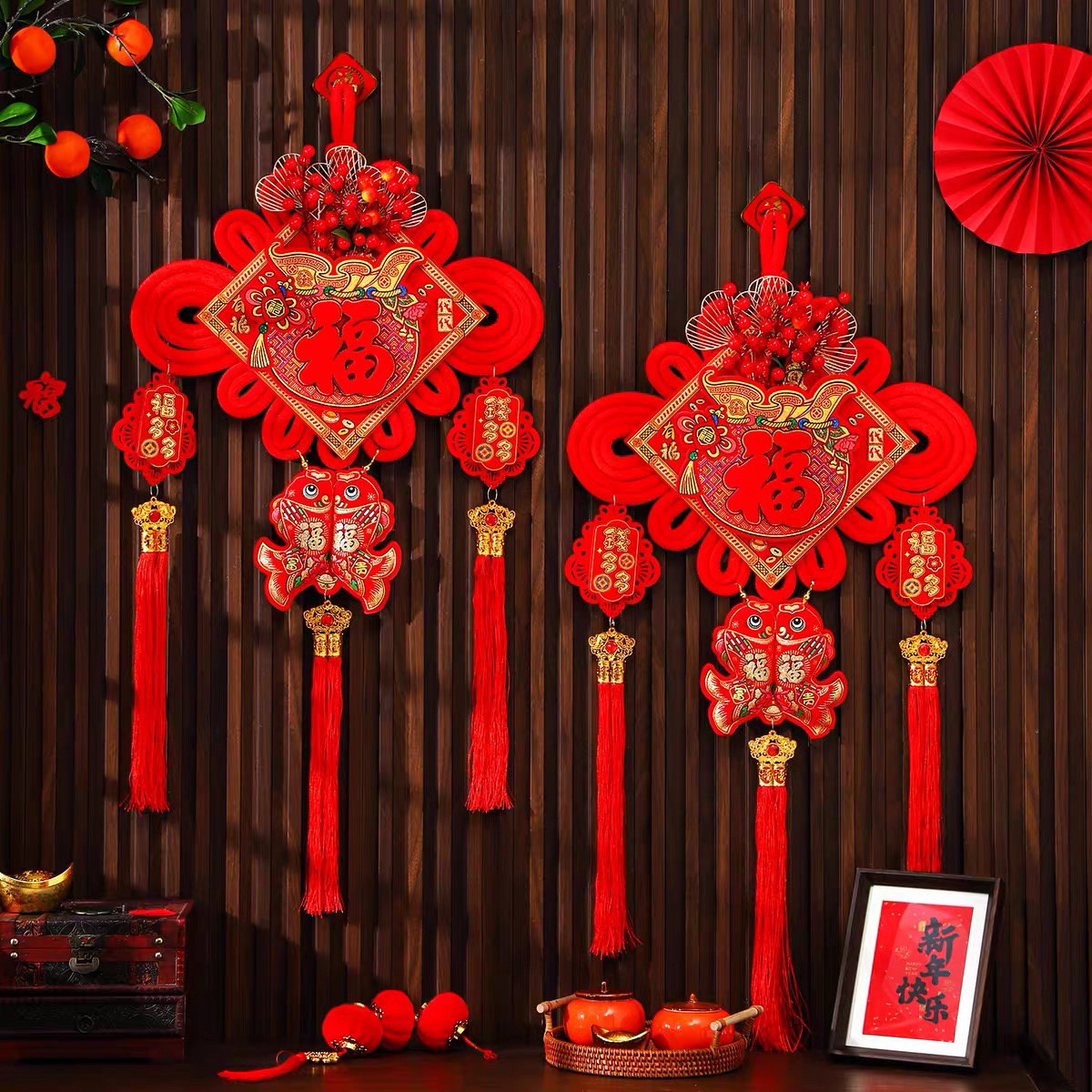 【代代有福中国结】喜庆乔迁节日装饰电视机新年背景墙入户门挂件