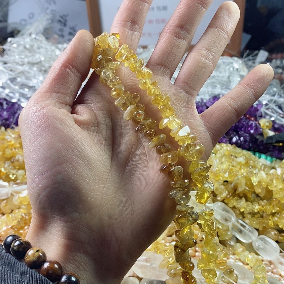 玛瑙/玉髓珠宝半成品未镶嵌财****肝两条黄水晶C215