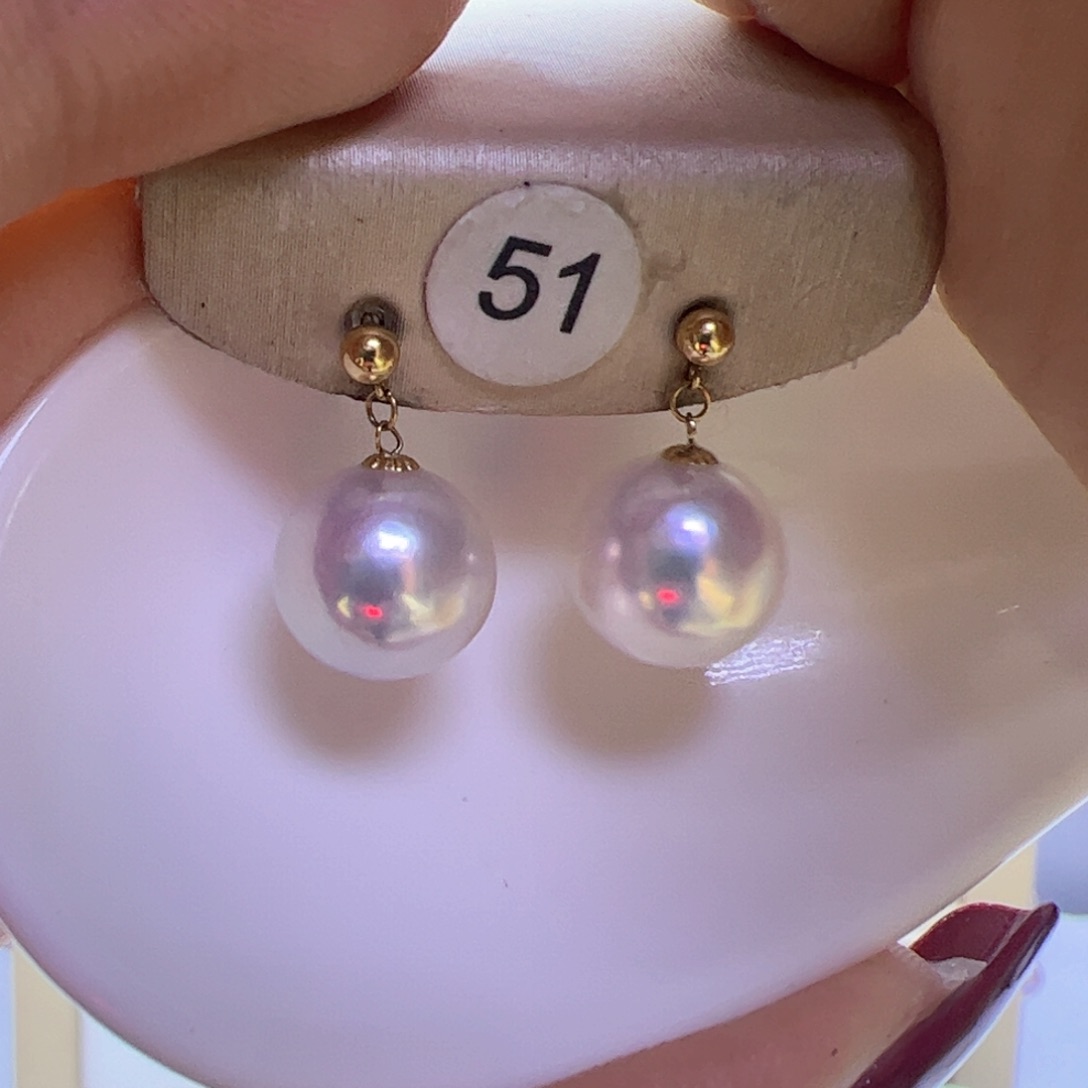 淡水珍珠耳饰18K金镶嵌
