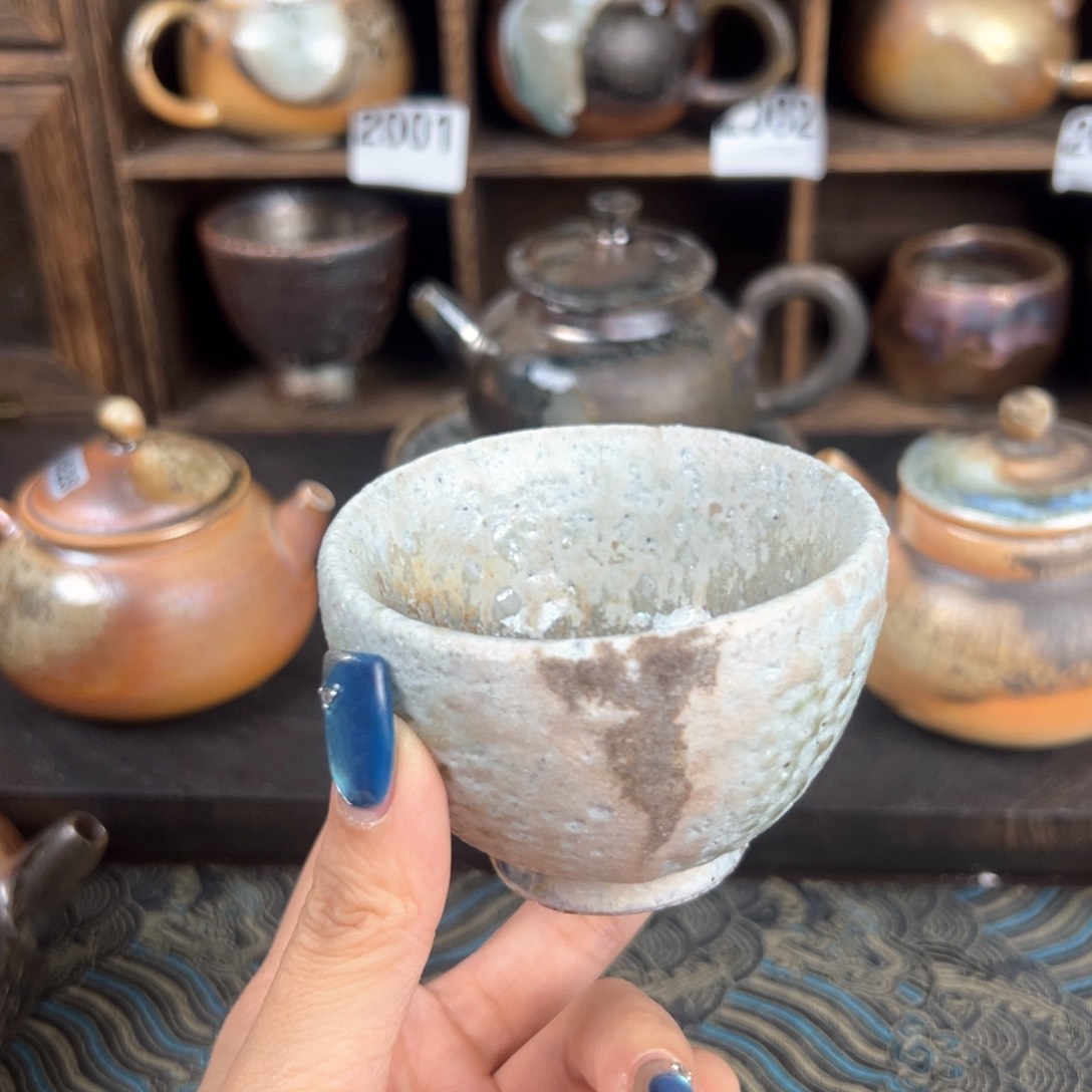 杯柴烧茶器粗陶主人杯